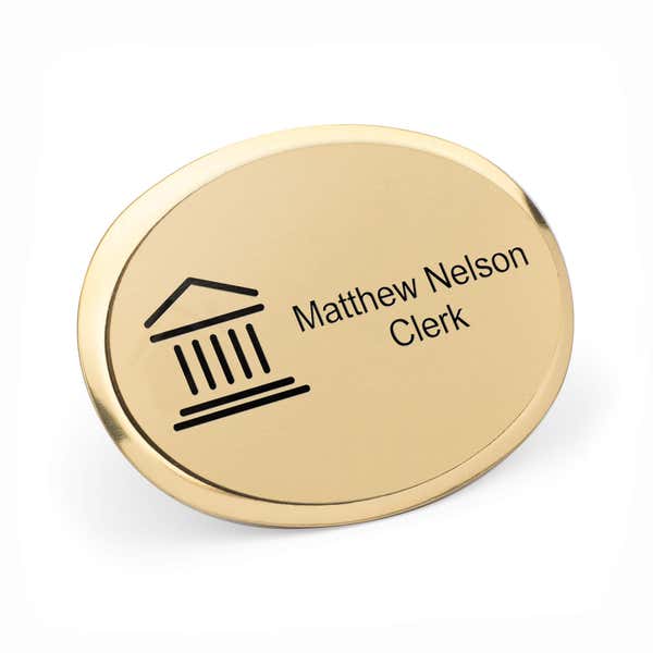 Law Office Oval Premier Name Tag