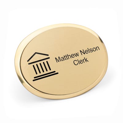 Law Office Oval Premier Name Tag