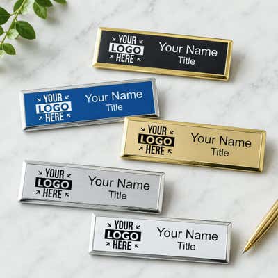 Engraved Executive Beveled Name Badge, 1" x 3" - alternate view