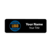 Black 1x3 inch name tag - sample template on a white background