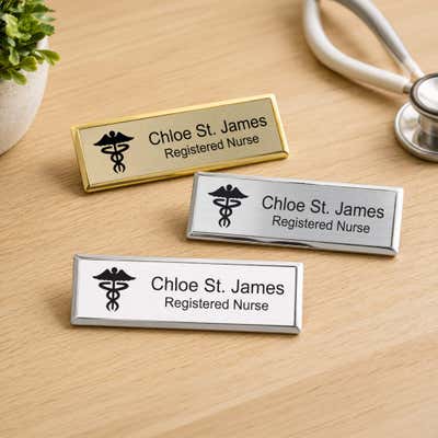 Custom Medical Doctor Name Tag  - 1" x 3" - alternate view