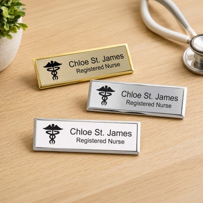 Custom Medical Doctor Name Tag  - 1" x 3" - alternate view