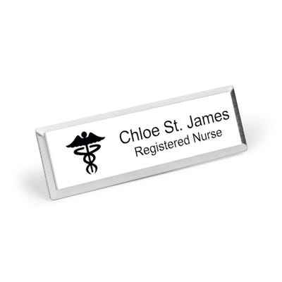 1x3 inch Caduceus Medical Name Badge