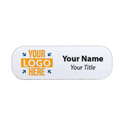 1" x 3" Custom Silver Name Tag