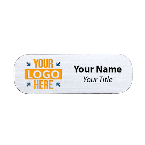 1" x 3" Custom Silver Name Tag