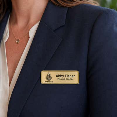 Executive Engraved Small Rounded Corner Name Badge - alternate view