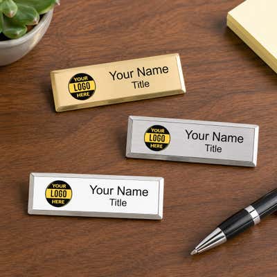 Full Color Executive Beveled Badge - Small Rectangle - alternate view