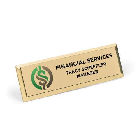 Full Color Executive Beveled Badge - Small Rectangle