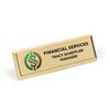 1x3 full color executive name badge with gold beveled frame — custom name badge with logo