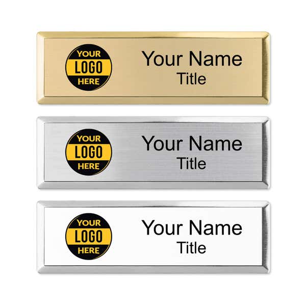 Full Color Executive Beveled Badges - Small Rectangle