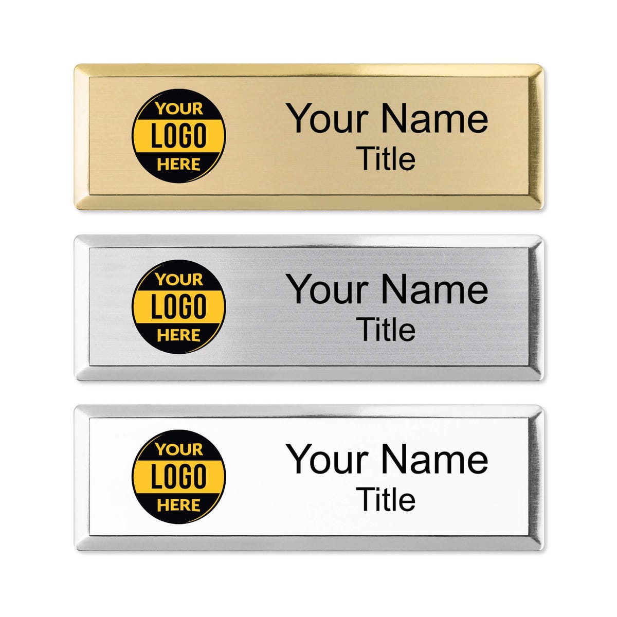 Full Color Executive Beveled Badges - Small Rectangle