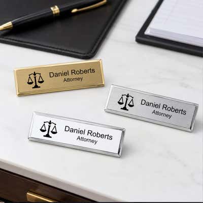 Law Office Small 3" x 1" Executive Holder Name Tag - alternate view