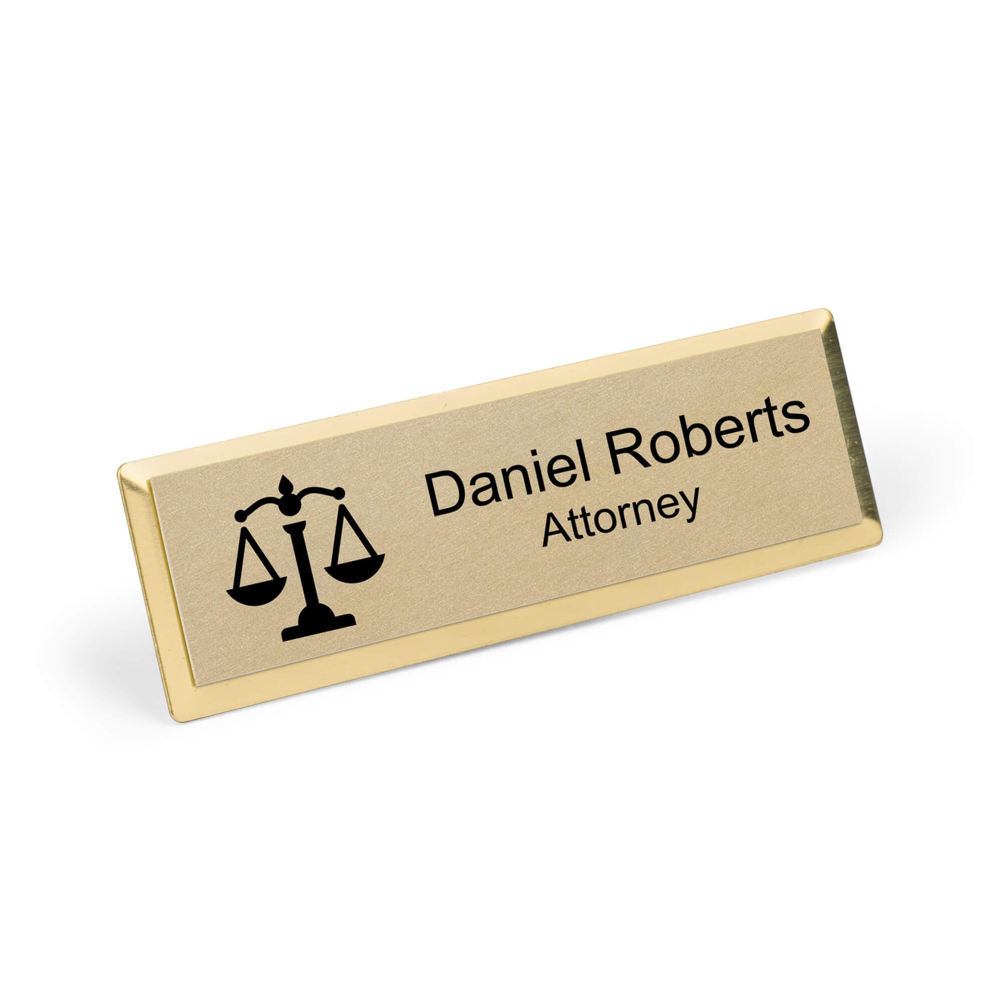 Law Office Small 3" x 1" Executive Holder Name Tag 