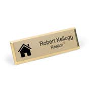 Real Estate Small Rectangular 3" x 1" Premier Holder Name Tag