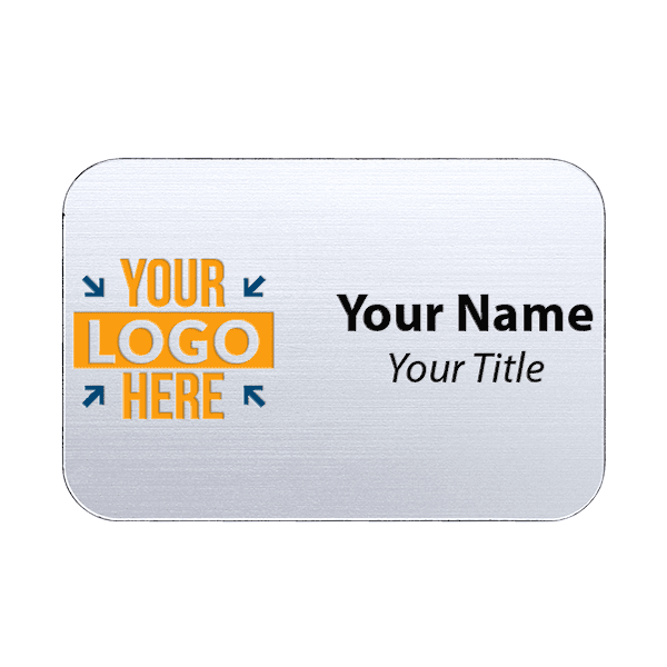 2" x 3" Custom Silver Name Tag