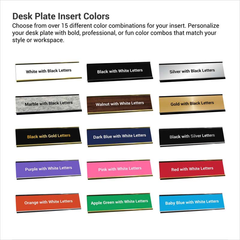 Choose Your Desk Plate Inset Color Infographic