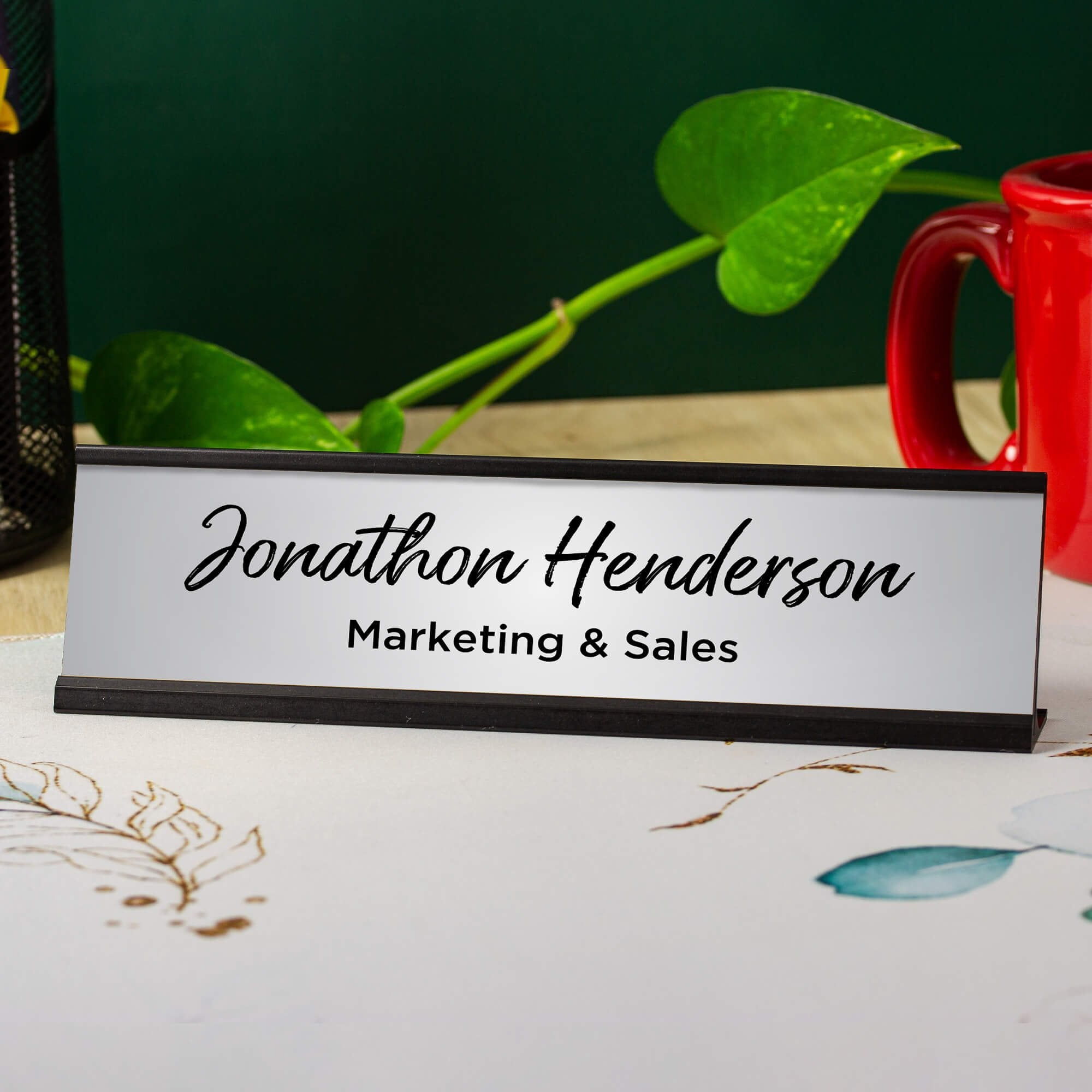 Personalized Engraved Desk Name Plate – Choice Of Colors – Made In USA