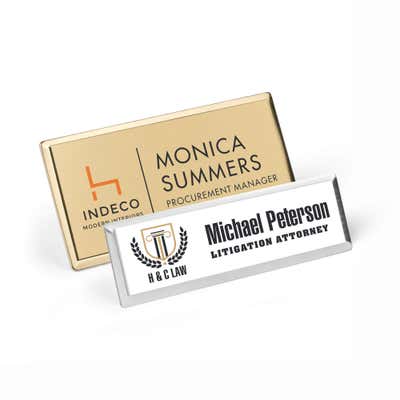 Design Your Own Beveled Metal Name Badges