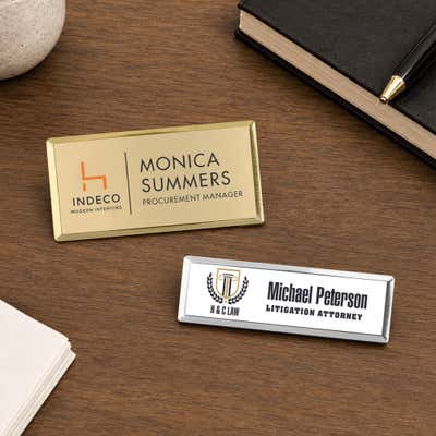 Design Your Own Beveled Metal Name Badges - alternate view