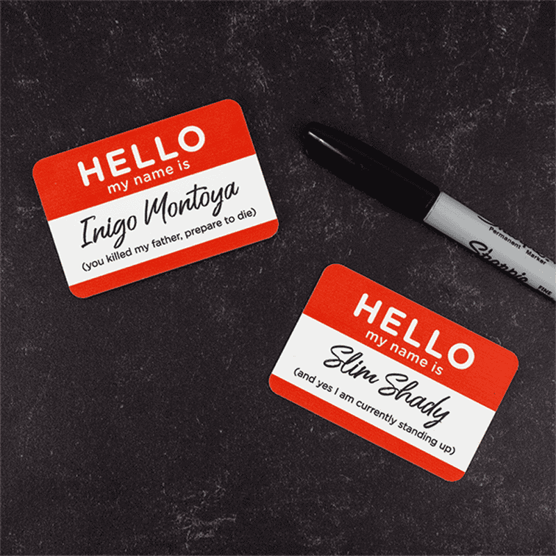 Hello My Name Is Inigo Montoya & Slim Shady Name Tags