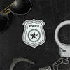 Police Badge with Aviators and Hand Cuffs