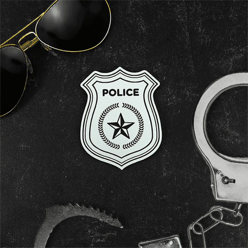 Police Badge with Aviators and Hand Cuffs
