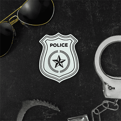 Police Badge Costume Name Tag - alternate view