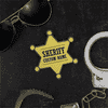 Sheriff's Badge with Aviators and Hand Cuffs