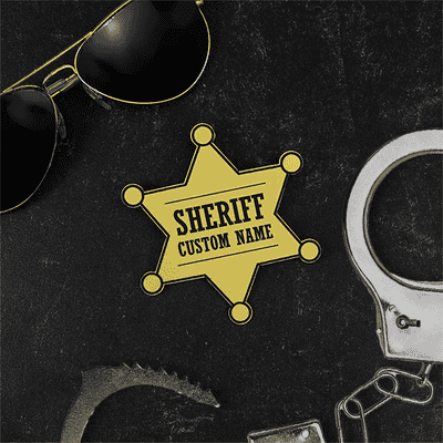 Sheriff's Badge Costume Name Tag - alternate view