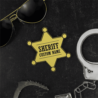Sheriff's Badge Costume Name Tag - alternate view