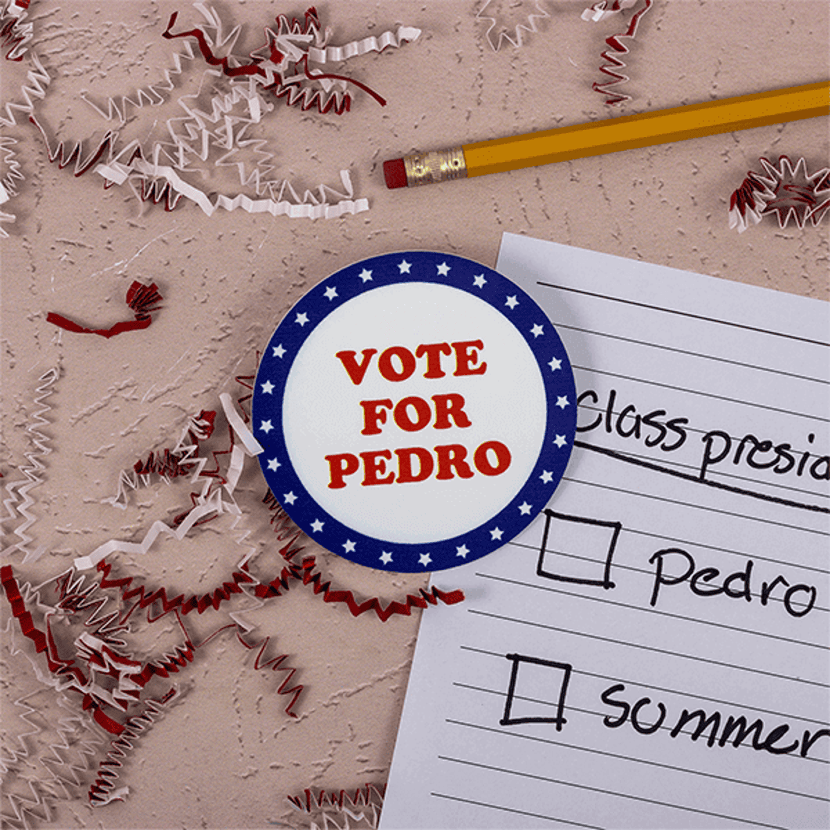 Vote For Pedro Class President Name Tag