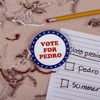 Vote For Pedro Costume Name Tag - alternate view