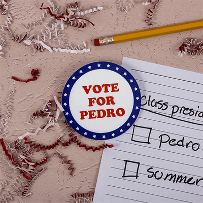 Vote For Pedro Costume Name Tag - alternate view