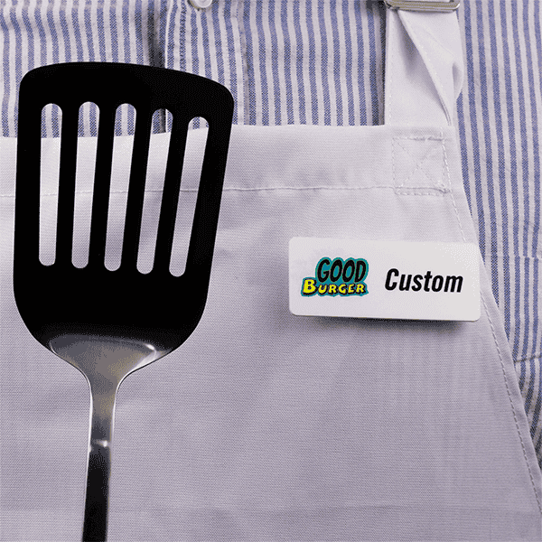 Good Burger Saucy Name Tag pinned
