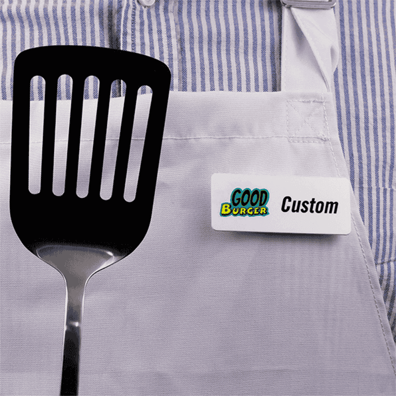 Good Burger Saucy Name Tag pinned
