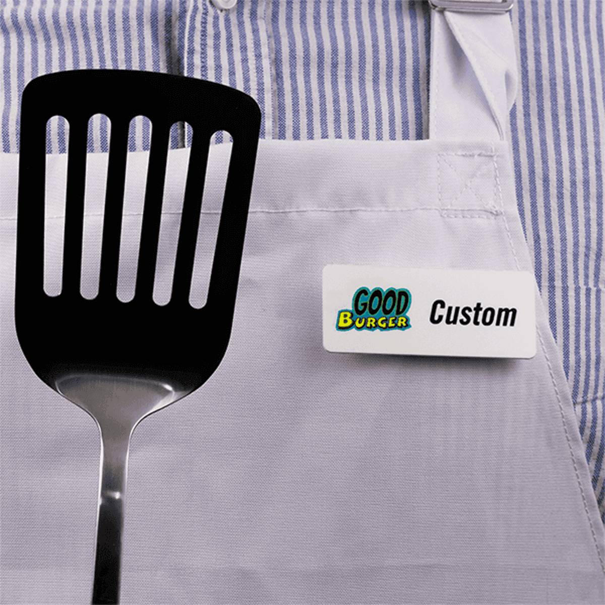Good Burger Saucy Name Tag pinned