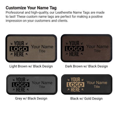 Framed Leatherette 1.5" x 3" Rectangle Name Tag - alternate view