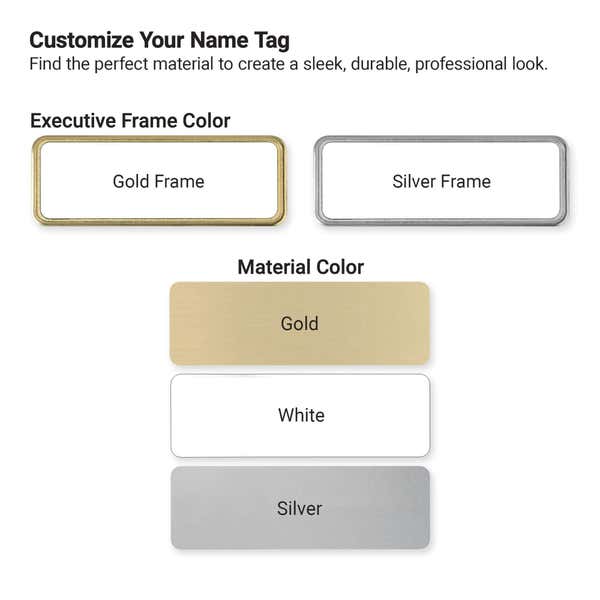 Color options for Medium Full Color Executive Badges with Rounded Corners