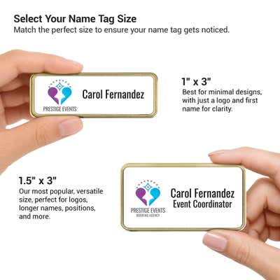 Small UV Printed  Executive Name Badges  | Rounded Corners - alternate view