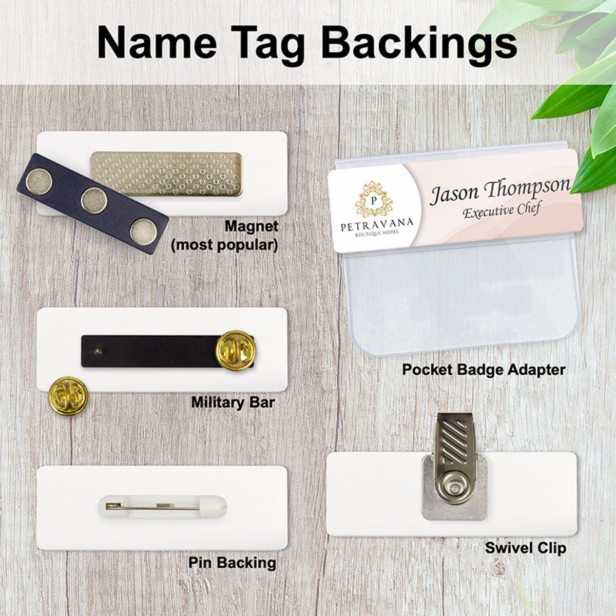 Name Tag Backing Infographic 
