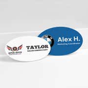 Custom Oval Car Dealership Name Tag