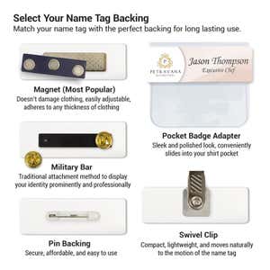Backing options for Name Tags