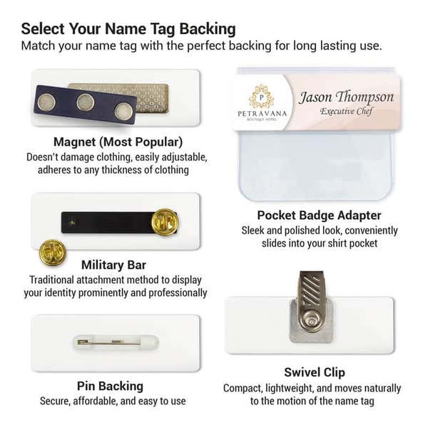 Backing option for Rectangle Name Tags