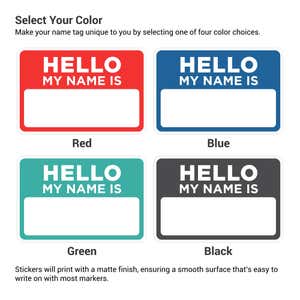 Hello my Name is Color Options