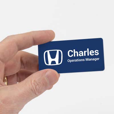Custom Engraved Car dealership Name tag - alternate view