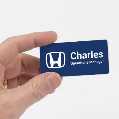 Custom Engraved Car dealership Name tag - alternate view