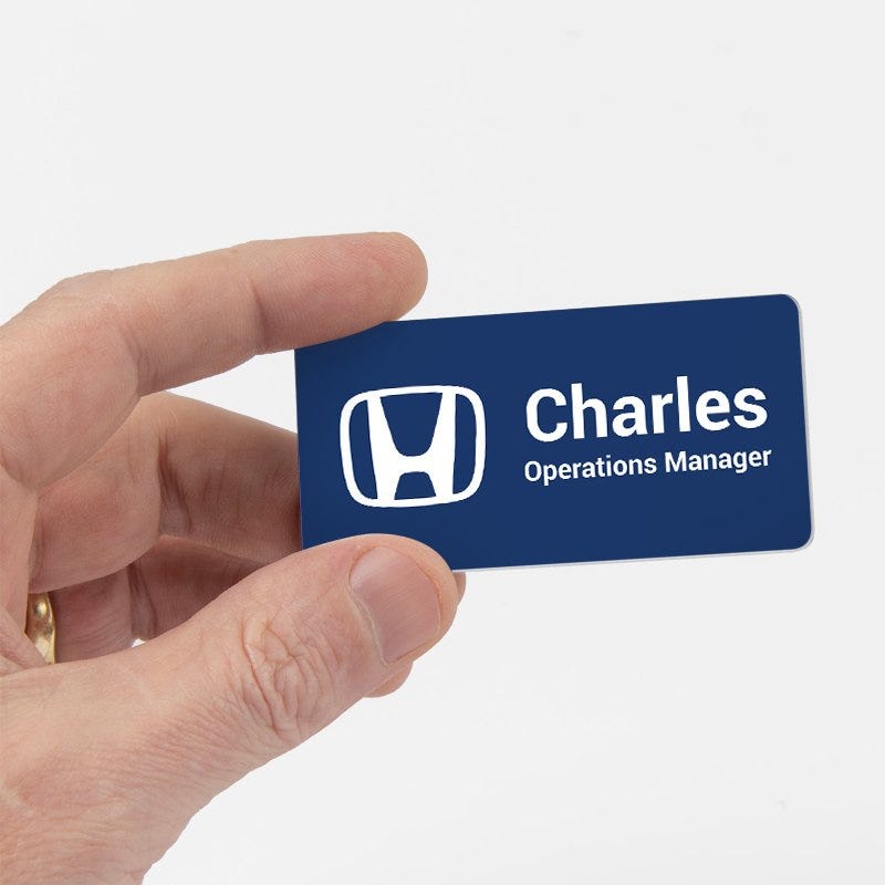 1.5 X 3 Car Dealership Name Tag