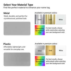 Metal and Plastic Name Tags 
