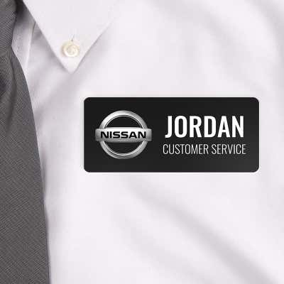Custom Car Dealership Name Tag - alternate view