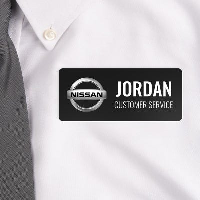 Custom Car Dealership Name Tag - alternate view